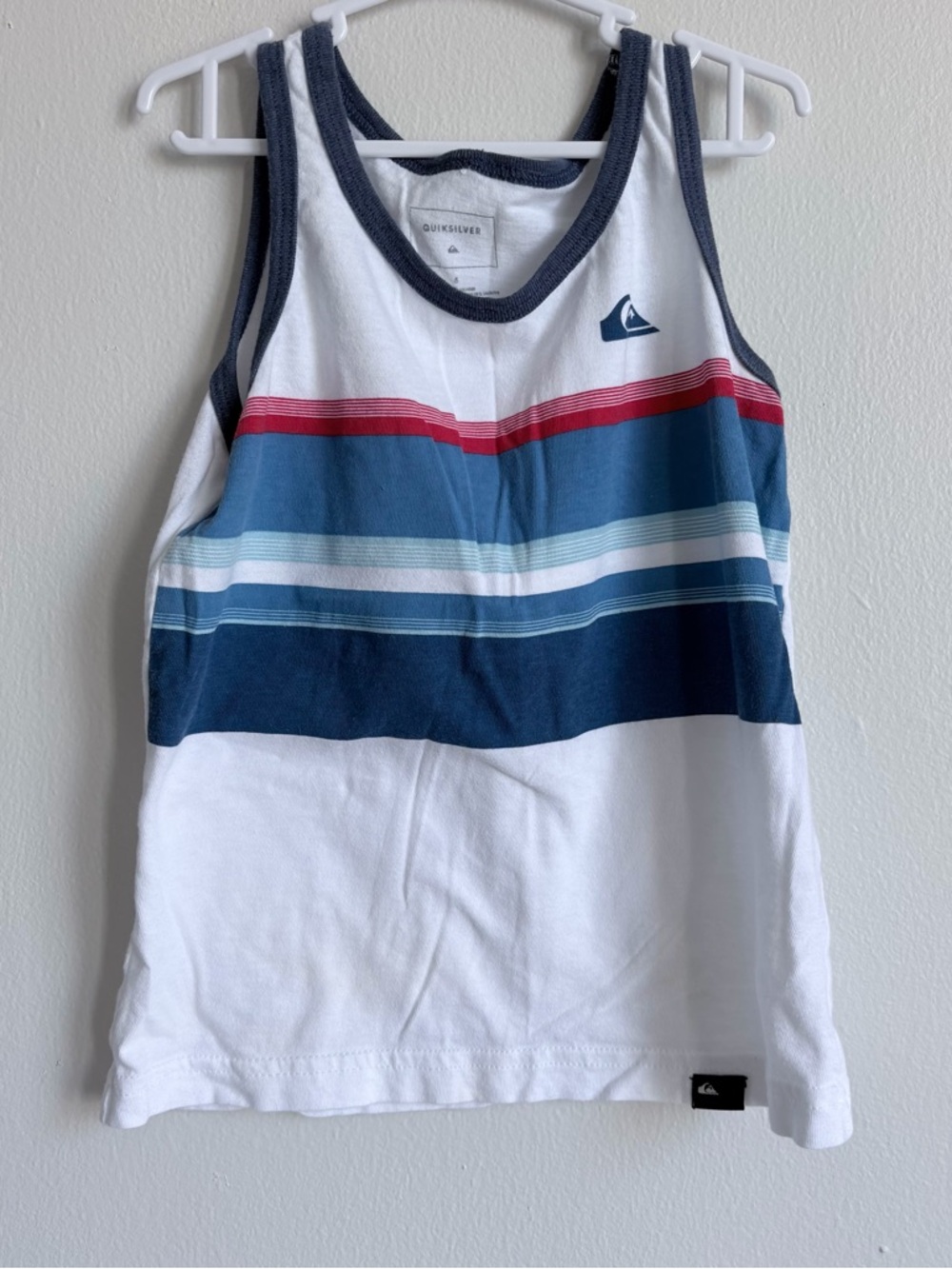 Quiksilver White Tee with Black Logo Tag
